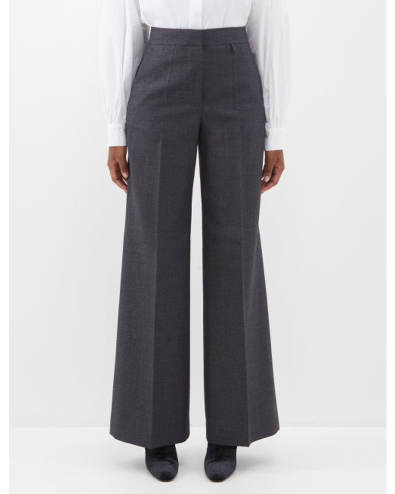 Givenchy Damen High-rise Pressed-crease Wool Wide-leg Trousers