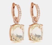 Gemmy Gem Diamond, Tourmaline & Rose Gold Earrings
