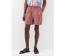 Cube-jacquard Cotton Shorts
