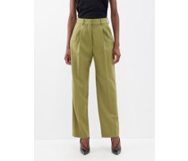 Fox Tailored High-rise Wool-twill Trousers