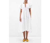 Leana Ruffled Tiered Cotton-blend Midi Dress