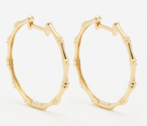 Bamboo 18kt Gold Hoop Earrings