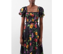 Lindo Floral-print Cotton-blend Cropped Top