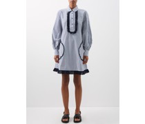 Olive Gingham Cotton Mini Shirt Dress