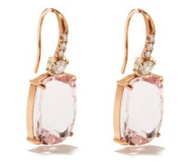 Diamond, Morganite & 18kt Rose-gold Drop Earrings