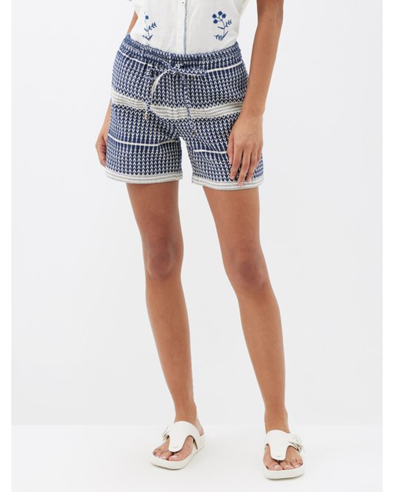 HARAGO Damen Geometric-jacquard Cotton Shorts