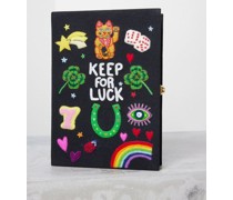 Good Luck Embroidered Book Clutch Bag
