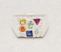 Rose Garden Sapphire & Sterling-silver Signet Ring