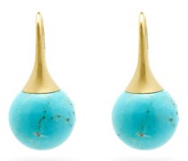Gumball Turquoise & 18kt Gold Drop Earrings
