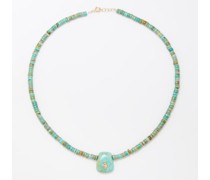 Taylor No.2 Diamond, Turquoise & 9kt Gold Necklace