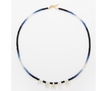 Peace Sapphire, Pearl & 14kt Gold Necklace