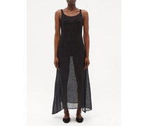 Idfa Scoop-neck Organic Linen-gauze Dress