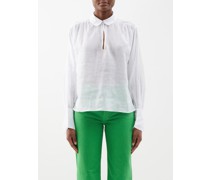 Chemise en ramie à fente goutte d'eau