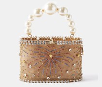 Holli Fireworks Crystal-embellished Lamé Handbag
