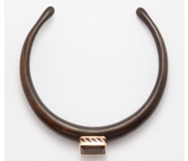 Ebony, Quartz & 18kt Rose-gold Choker