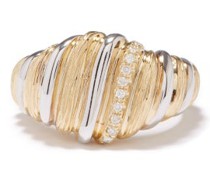 Chevaliere Diamond & 9kt Gold Ring