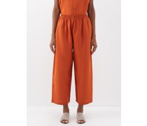 Elasticated-waist Linen Trousers