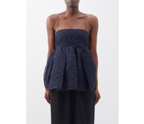 James Bow-waist Cloqué Top