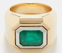 Solitaire Emerald & 18kt Gold Ring