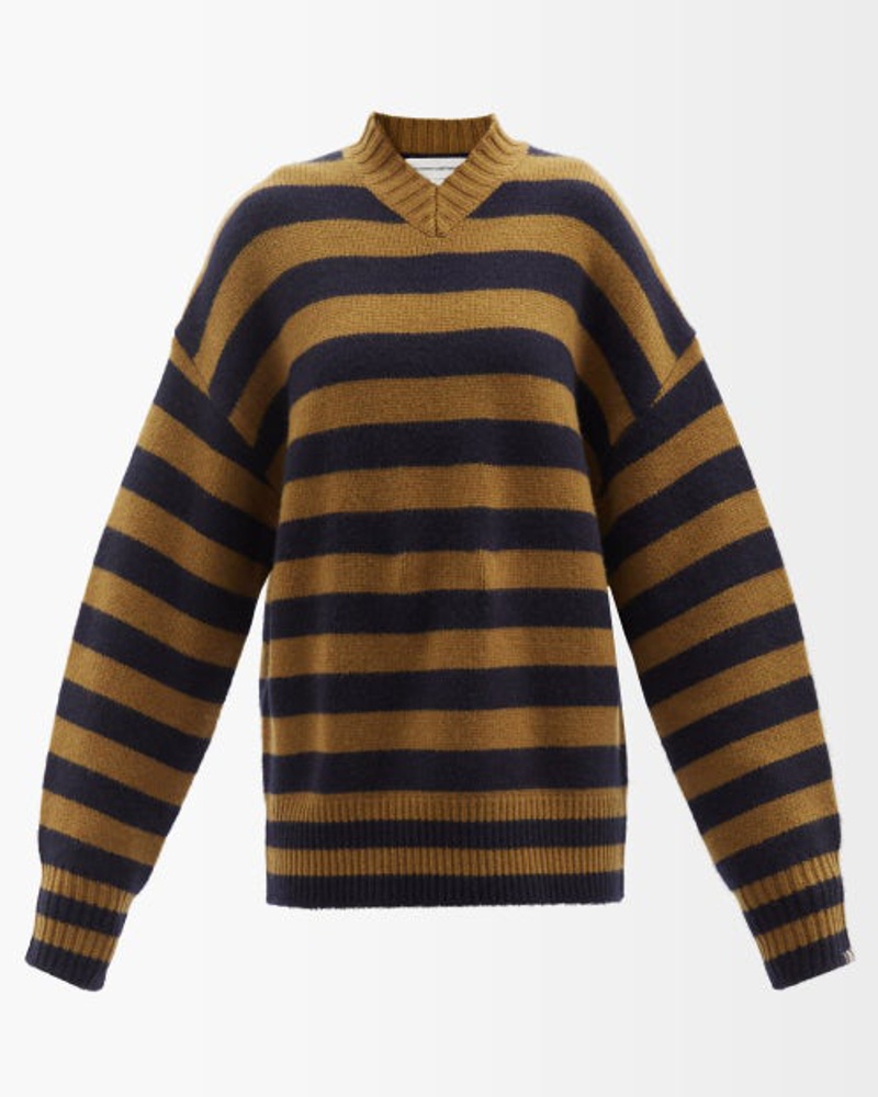 extreme cashmere Damen No.205 Him Striped Stretch-cashmere Sweater