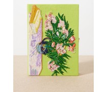 Oleanders Embroidered Book Clutch Bag