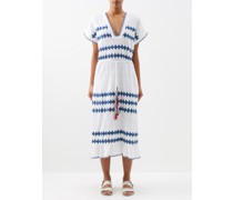 Hero Hera Geometric-print Cotton-blend Midi Dress