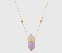 Aura Diamond, Amethyst & 14kt Gold Necklace