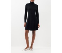 Roll-neck Wool-blend Knitted Mini Dress