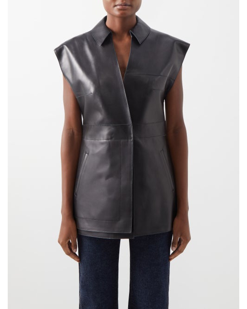 WANDLER Damen Aimee Leather Sleeveless Jacket