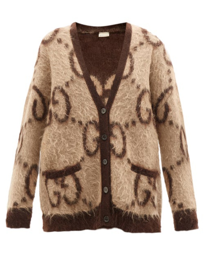 Gucci Damen Gg-jacquard Mohair-blend Cardigan