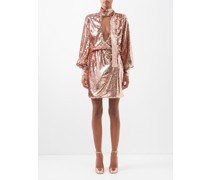 Tais Plunge-neck Sequinned Dress