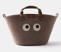 Eyes Small Recycled-fibre Felt Tote Bag