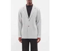 Technical-pleated Single-breasted Blazer