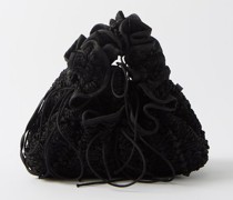 Kiku Ruched Dahlia-matelassé Clutch Bag