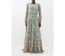 Isabel Floral-print Crinkled-silk Maxi Dress