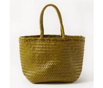 Grace Double Jump Small Woven-leather Basket Bag