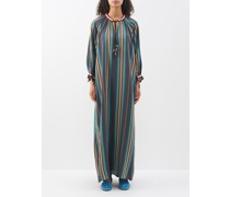 Robe tunique en coton mélangé rayé Ara