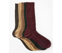 Pack Of Five Danvers Ribbed Cotton-blend Socks