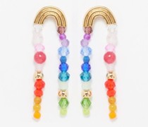 Double Rainbow Beaded 18kt Gold-plated Earrings