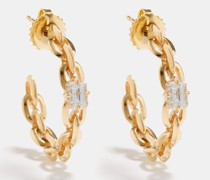 Knife Edge Xs Diamond & 18kt Gold Earrings