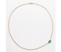Trace Diamond, Emerald & 18kt Gold Necklace