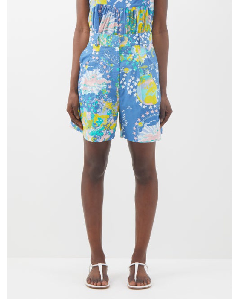 Emporio Sirenuse Damen Beatrice Caliph's Dream-print Cotton-canvas Shorts