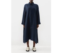 Oversized Linen Shirt Midi Dress