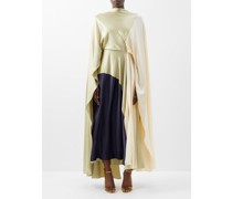 Andromeda Colour-block Silk-satin Gown