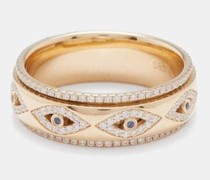 Evil Eye Spinner Diamond & 14kt Gold Ring