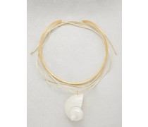 Shell On A String 18kt Gold-plated Necklace