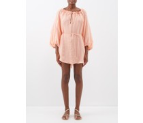 Sorrell Linen-blend Off-the-shoulder Mini Dress