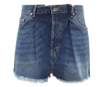 Fold Raw-hem Denim Shorts