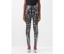 Disco Mirror Embellished Leggings