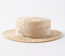 Logo-embroidered Straw Hat